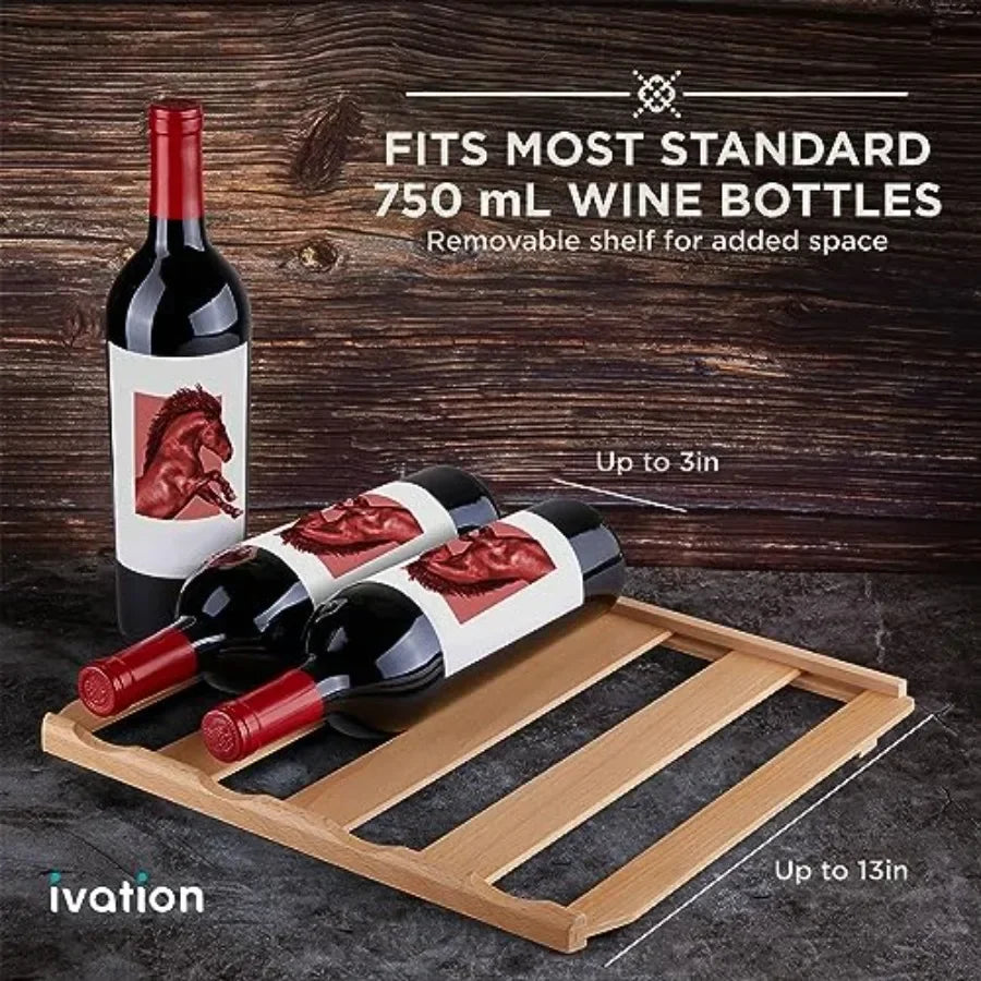 Counter Top Thermoelectric Wine Cooler for Red White Wine Red Finish, Digital Temperature Control, Quiet Freestanding Refrigera