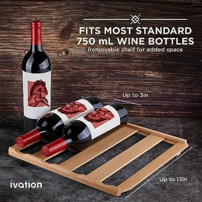 Counter Top Thermoelectric Wine Cooler for Red White Wine Red Finish, Digital Temperature Control, Quiet Freestanding Refrigera