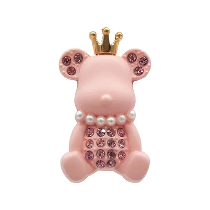 1/9PCS Girls Metal Shoe Charms Crown Lipstick Perfume Bear Heart Bow Ties Pins Clog Jeans for Women Girls Shoe Clips Decorations