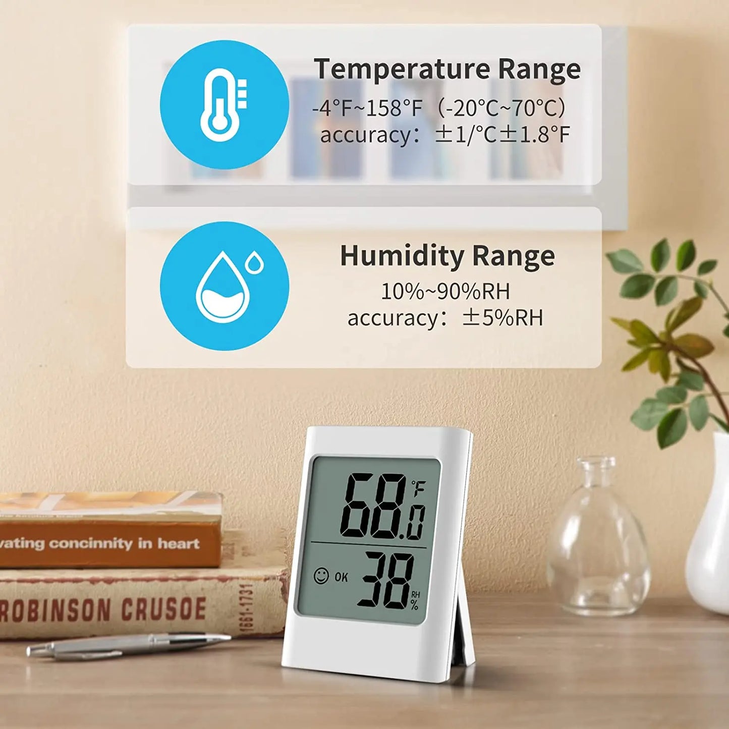 2023 Car Humidity Gauge Touring Car Thermometer for Home Digital Hygrometer Room Thermometer and Humidity Gauge with Temperature