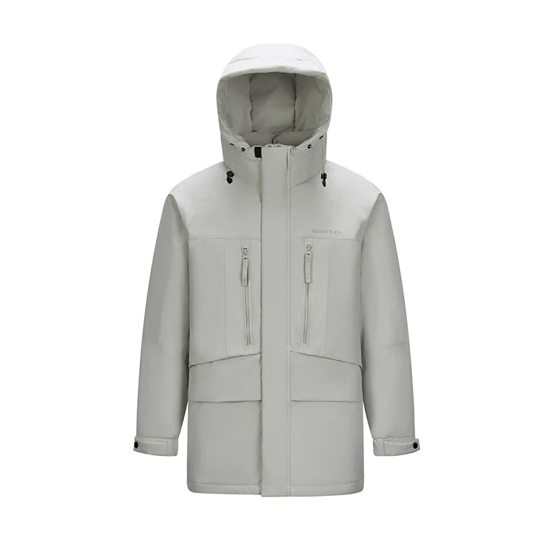 Semir Down Jacket Men Mid-Length Hooded Sport Colorblock 2025 Winter Man Clothes Warm Outerwear Windproof Warm Colorblock Design