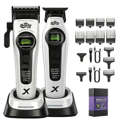 New BRDCLIP PRO Electric Hair Clipper Hair Trimmer Set Outer Rotor BLDC 6000-8000RPM Barber  Shop DLC Blade with Charge Dock