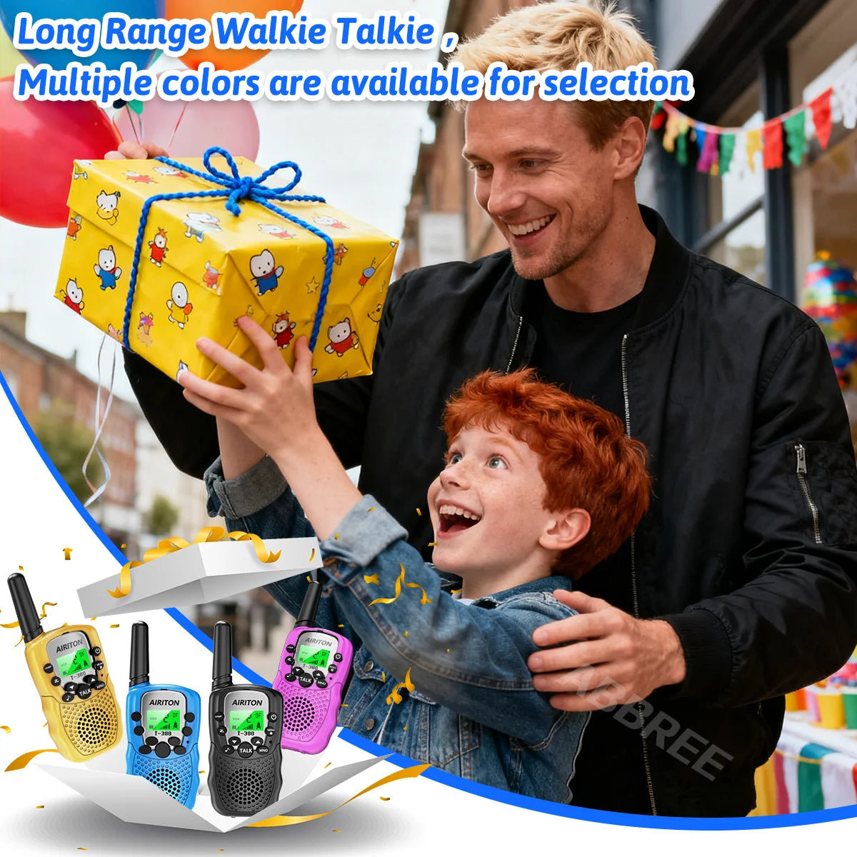 2PCS AIRITON T388 Mini Walkie Talkie Children Toy Gift Kids FRS PMR Long Range VOX Handheld Two Way Radio For Boys Girls
