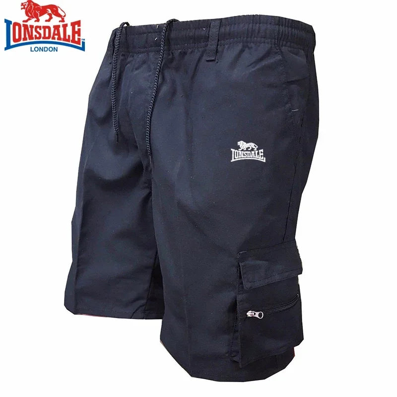 Summer Men's Baggy Workwear Shorts Quick-Drying Printed Design Multi-Pocket Elastic Waist Outdoor Sports Cycling Shorts