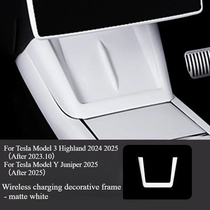 For Tesla Model Y Juniper 2025 White Interior Accessories Center Control Armrest Box Organizer Storage Box Cup Holder New Model3
