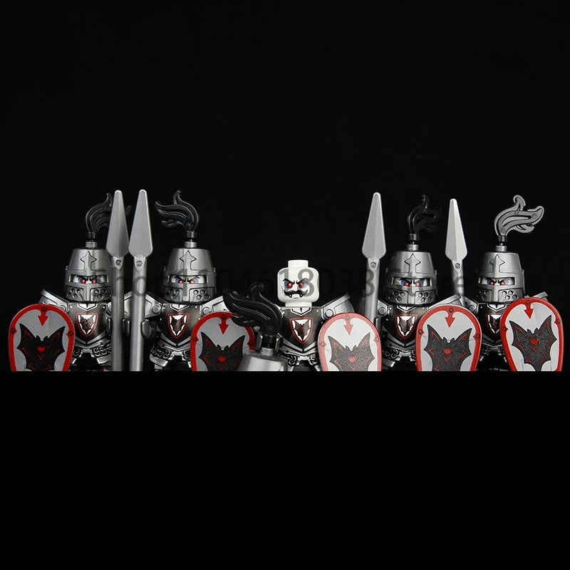 Green Dragon Raven Knights Shield Action Figures MOC Medieval Ancient Knights Scene Building Block Creative Toys for Children