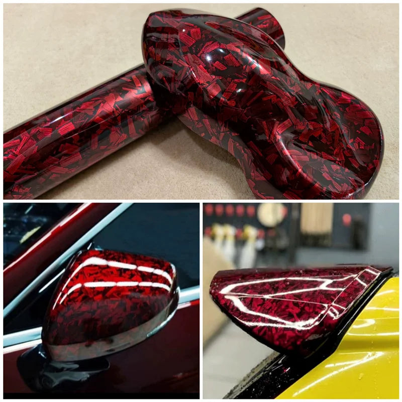 High gloss black gold silver red forged carbon fiber car color change film motorcycle car sticker bonded vinyl