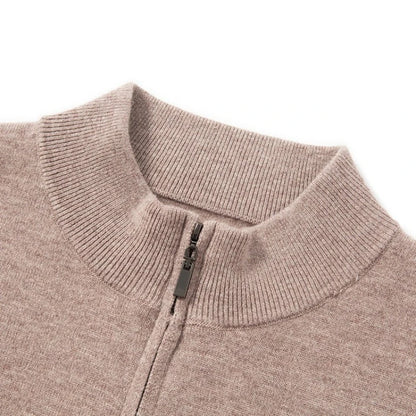 100% Australian Merino Wool Sweater, 350g Thickened High-Neck Zip-Up, Thermal Breathable