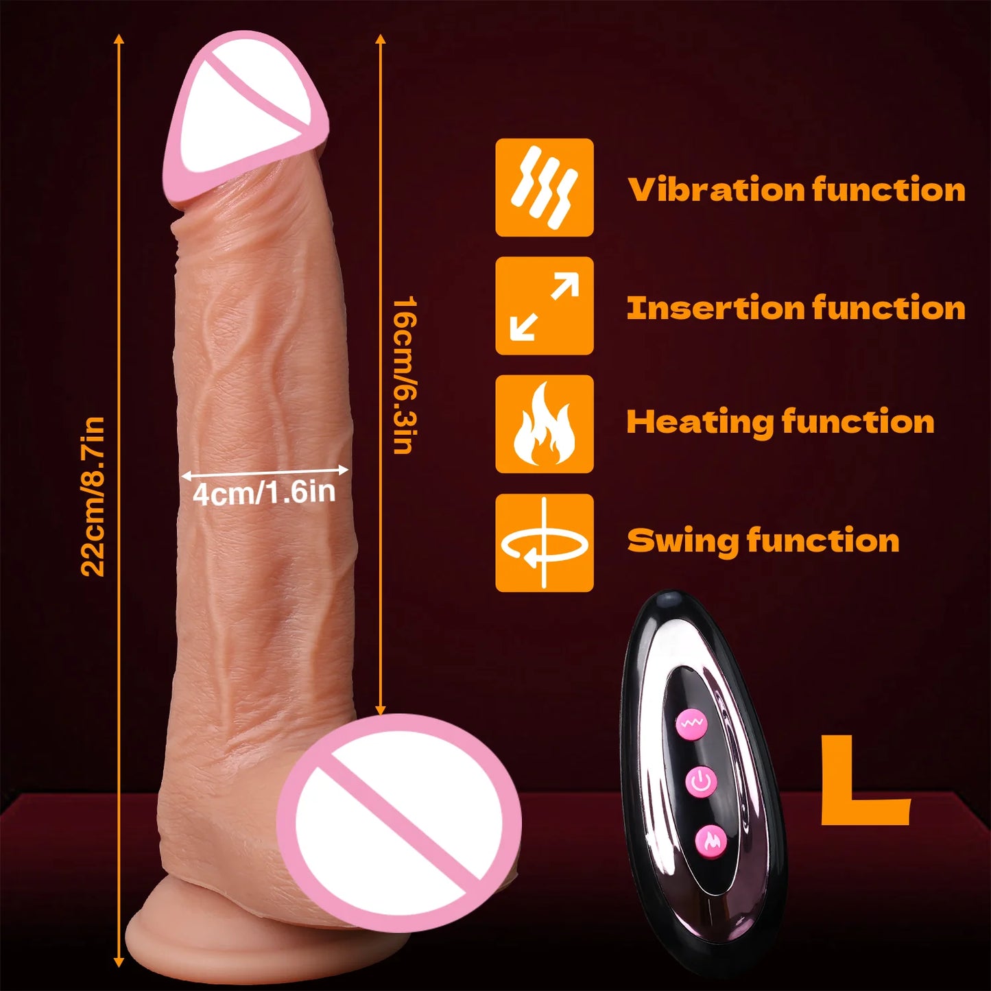 Realistic Dildo Telescopic Vibrator Artificial Penis Female Masturbation G-spot Vaginal Massager Big Dick Sex Toys For Women 18+