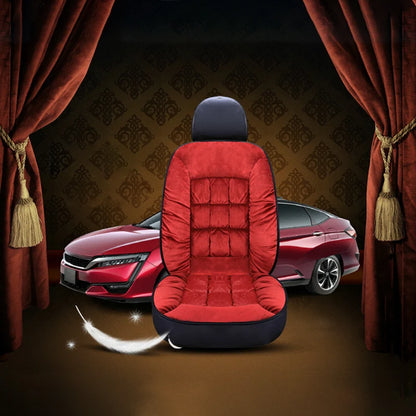 New Winter Luxury Car Seat Cushion 2025 Plush Plaid Thickening Warm Suv Universal Front Single Seat Cover Comfortable Breathable