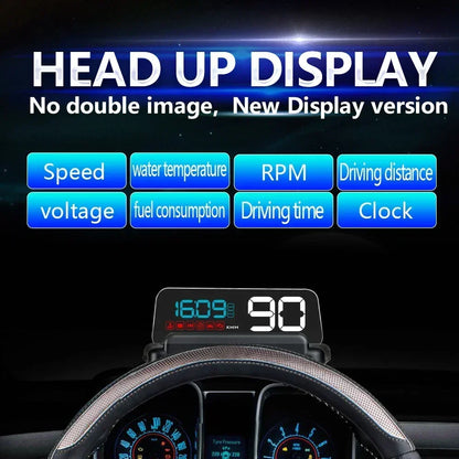 C500 BLUE OBD /T900 GPS HUD Gauge Display Car Head Up Display LCD Car Turbo Gauge Digital Odometer Universal Speed On-board Comp