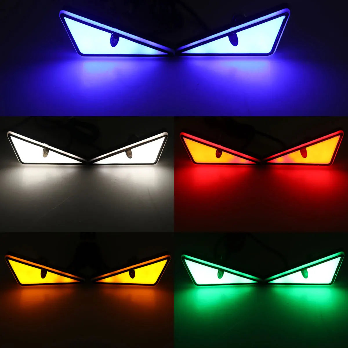 2PCS Car LED Devil Eyes Light Universal Demon Eyes Headlight Motorcycle Mini Turn Signal Flasher Tail Lamp Auto Decoration Light