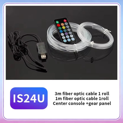 3M Car Interior Ambient LED Light Strip Invisible USB Flexible Neon Interior Lights Assembly RGB APP For Car Decoration Lighting
