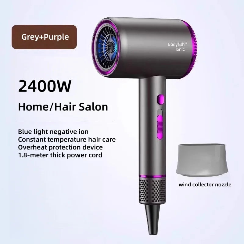 110000 Rpm High-Speed Hair Dryer 3d Blue Negative Ion Light Hair Care Silent Home Hair Salon Diffuser Hair Dryer 220V