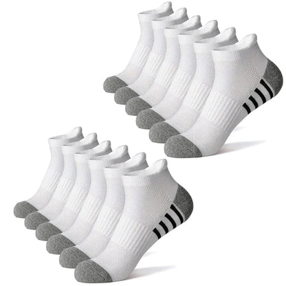 12Pairs Men's plus Size Sports Socks EU39-46 Breathable Comfortable Black White Leisure Outdoor Short Socks for Men