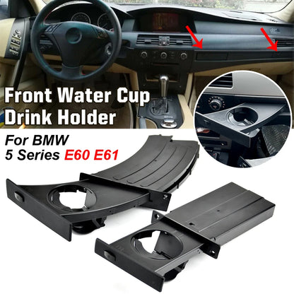 Front Left Right Cup Holder Drink Rack Black Holders For BMW E60 E61 M5 525i 528i 530i 535i 2002-2010 51459125622 51459125626