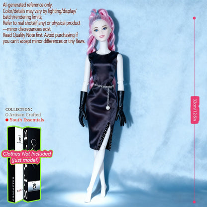 12.6in 1/6 Ball-Jointed BJD/MJD - 12-Joint Posable, Realistic Skin, Collector’s Premium Gift (Figure Only)