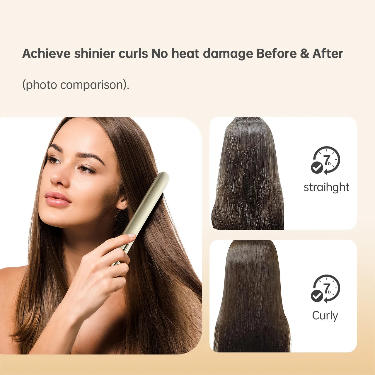 Flat Iron Hair Straightener–Travel 2-in-1 Straightener and Curler, Professional Negative Ion Ceramic Plate for Less Frizz