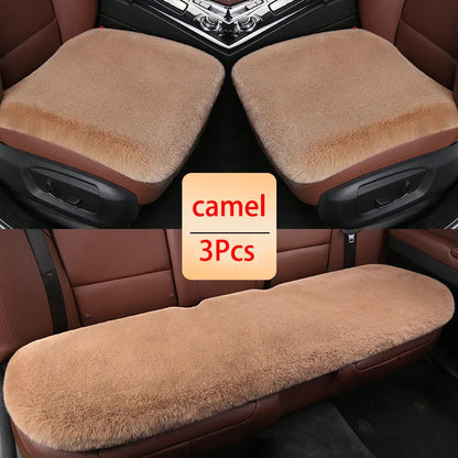 Winter Plush Rabbit Fur Car non-slip Seat Cushion Warmth Thickened Wool One Piece Square Cushion for Main Driver or Co-pilot