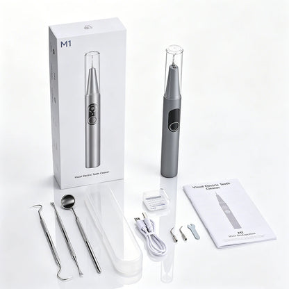 Visible Ultrasonic Dental Scaler Tartar Remover 5 Modes Household Teeth Cleaning Tools with LED Light Dental Cleaner Oral Care