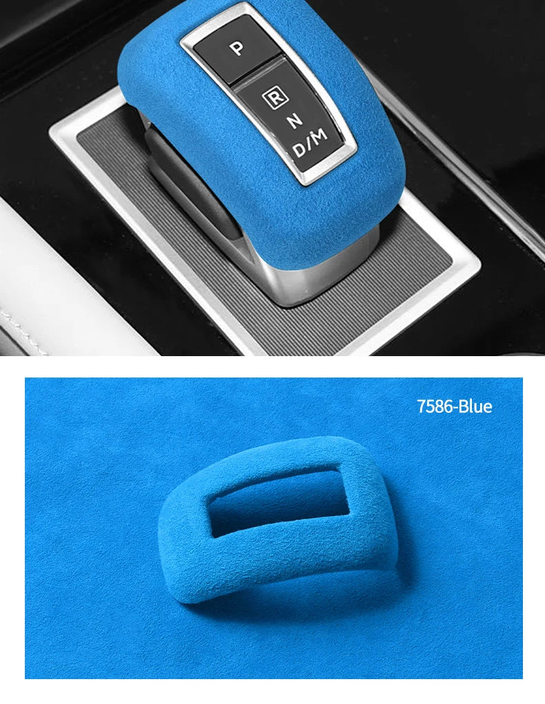 Made of Alcantara For Mitsubishi Outlander 2023 Car Gear Shift Boot Cover Trim Sticker Anti Scratch Interior Tuning Accessories