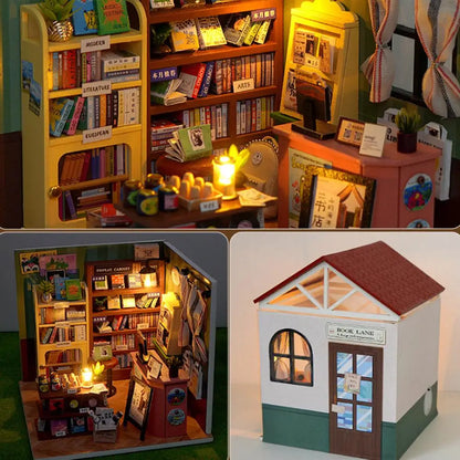 DIY Miniature Wooden Dollhouse Kit Mini House Model Handmade Assembly Craft Kit Stress Relief Desk Decor Birthday Gift For Adult