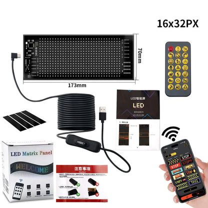 Scrolling Advertising LED Sign Display USB RGB Car App Control Bluetooth Custom Logo Display Text Pattern Animation Programmable