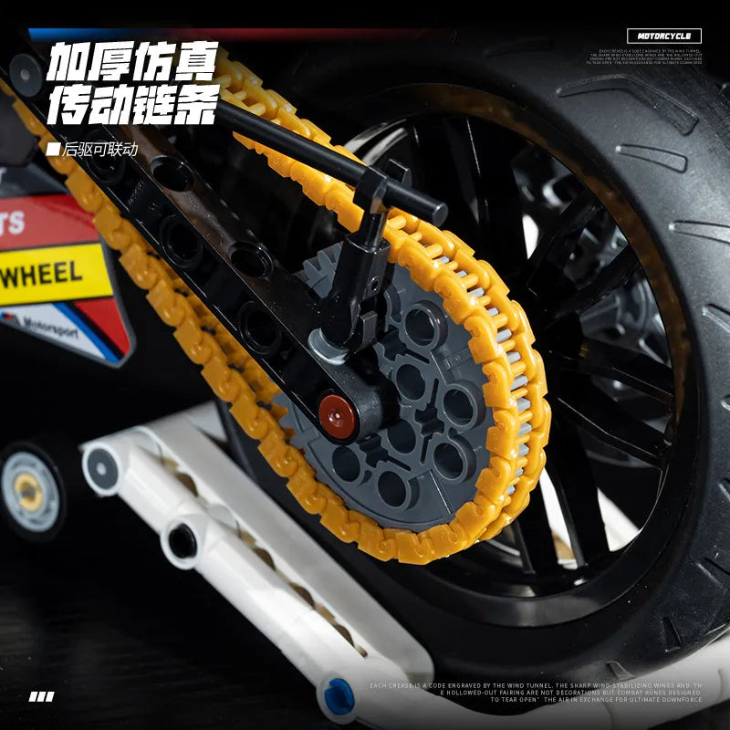715PCS new 1:8 superbike 42130 building blocks M1000RR locomotive machinery group sports car model boy children's toy gift