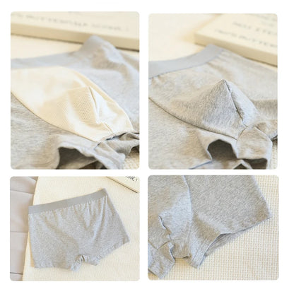 4pcs Men's Briefs Mens Sexy Flat angle Underwear Men's Panties Cotton Breathable Elastic Large Size Male Underpants