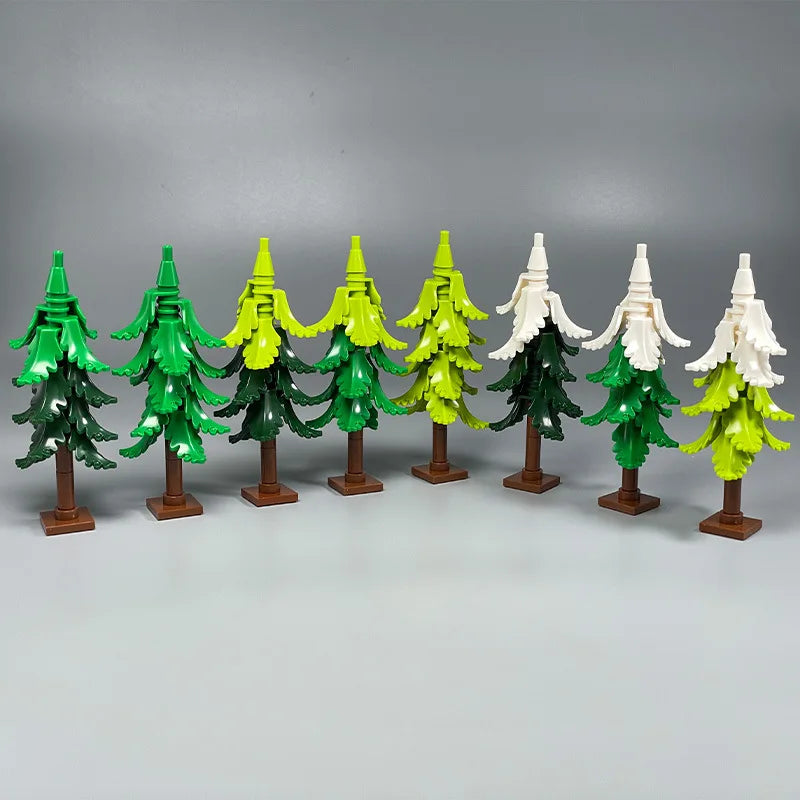 MOC City Garden Building Block Set – DIY Assembly Pine & Pine And Cypr, Street View Forest Plants, Trunk Leaves Grass Accessorie