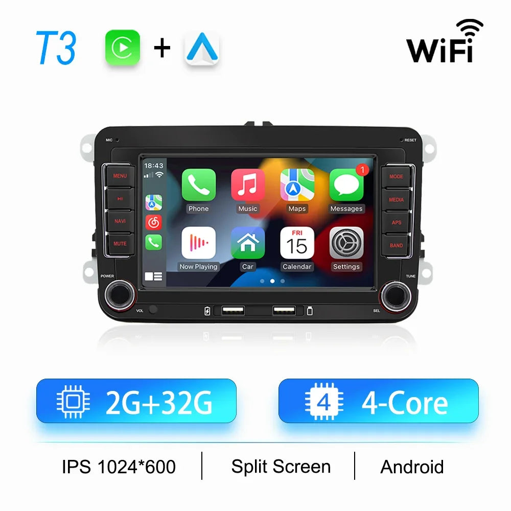 2Din Car Radio Android for Volkswagen Golf 5 6 Polo Passat B6 B7 CC Skoda Jetta Universal Multimedia Carplay Wifi GPS Navigation