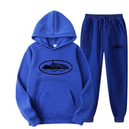 NICE Loose Unisex Fleece-lined Printed Sweatshirt Hoodie Set Devil Prisoner Pattern Eco-Friendly Soft Comfortable Casual Wear