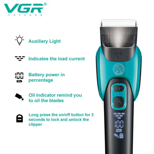 VGR 208 Pet Shaver Sharp Blade Deep Cleaning Hair Trimmer Safe and Reliable USB Pet Hair Removal Electric Push Cutting Razor