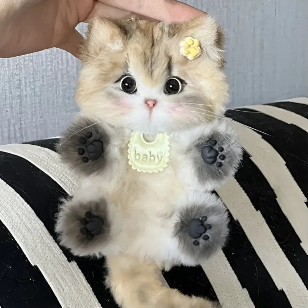 High Quality Cute Handmade Twisty Stick Little Cat Pendant Keychain Plush DIY Material Package Gifts Twist Bar Kitten Doll Toy