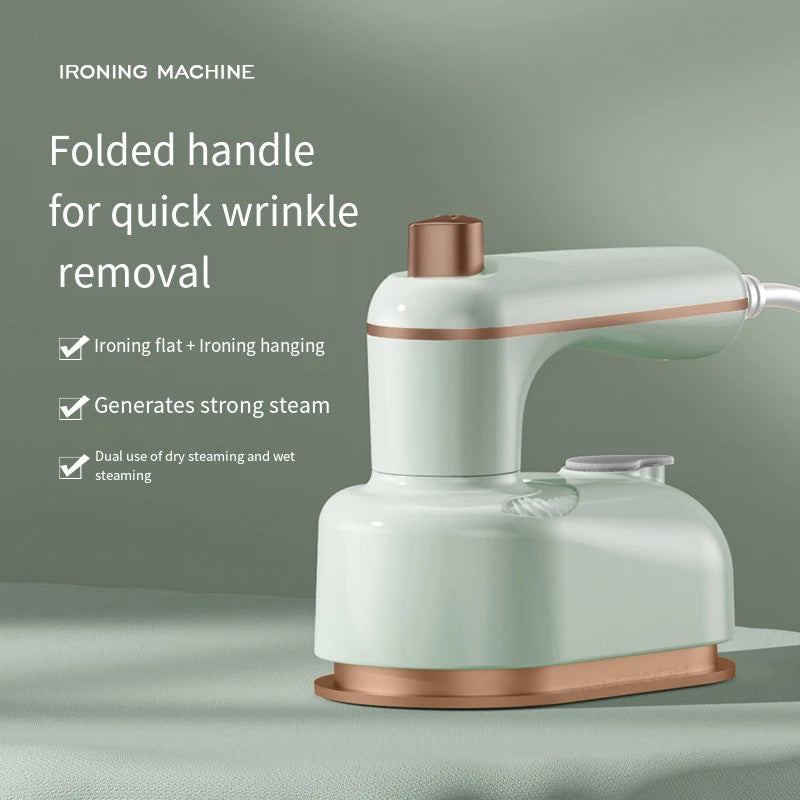 Mini Rotating Electric Travel Iron Dual Steam and Dry Use Portable Water Spray Gentle on Clothes Fast Heating Garment Care Tool