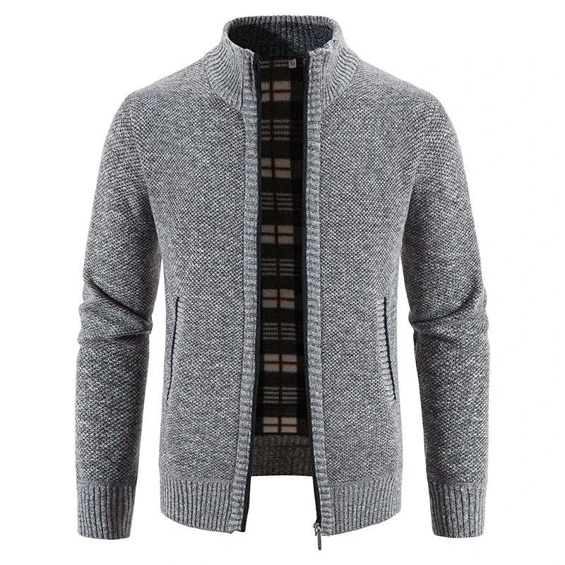 Men Sweater Jacket Winter Autumn Cold Coat Fleece Zipper Cardigan Soft Jumpers Turtleneck Warm Y2K High Quality Outerwear