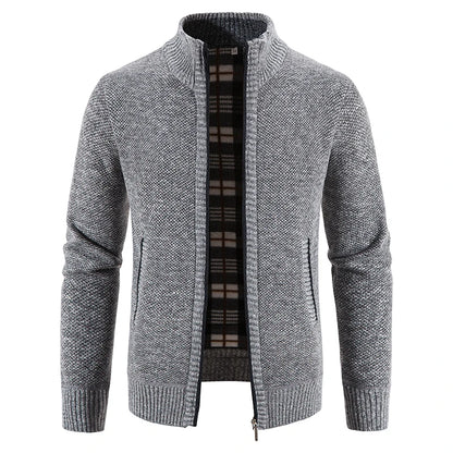 Men Sweater Jacket Winter Autumn Cold Coat Fleece Zipper Cardigan Soft Jumpers Turtleneck Warm Y2K High Quality Outerwear