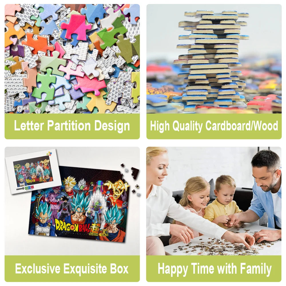 Montessori Educational Games Dragon Ball Anime 1000 Pieces Jigsaw Puzzle Brain Teaser Toy for Kids Adults Fun Family Table Game