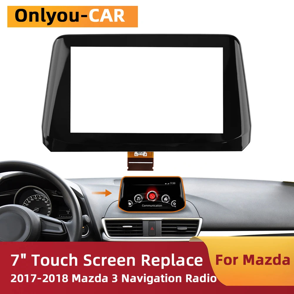 B61A611J0 7 inch Touch Screen Digitizer For MAZDA 3 Axela 2017-2018 Navigation Display Car Accessories B61A-61-1J0A