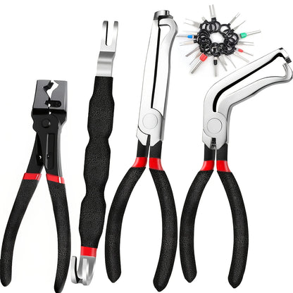 5Pcs Electrical Disconnect Pliers and Cars Terminal Pin Removal Tool Kit, 37960/37980/13120/ Collar Hose Clamp Pliers Set