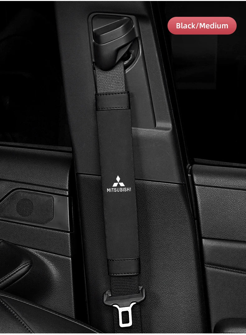 2Pcs Car Seat Belt Cover Shoulder Protector Auto Accessories For Mitsubishi Eclipse Lancer Outlander Pajero Ralliart Star Mirage