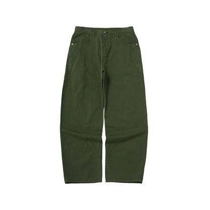 Custom LOGO Men's Scimitar Cargo Pants 2025 Winter 100% Cotton American Vintage BoxyFit Slacks
