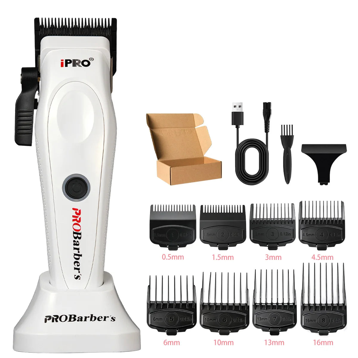 Professional Cordless Barber White Kit For Men Hair Clipper 7500RPM  Electric Hair Trimmer 7700RPM X Series Shaver 8000RPM With