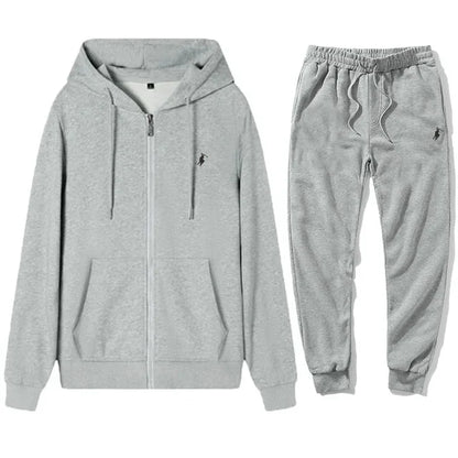 New Men's Fashion Classic Hoodie and Sweatpants Set, Suitable for Autumn and Winter, for Leisure, Fitness and Warmth