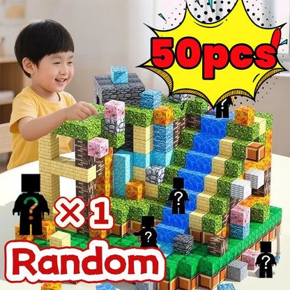 3D Magnetic Mine World Cube Building Blocks Magnet World Set Magnetic Building Blocks Pixel Cube World Model Birthday Gifts
