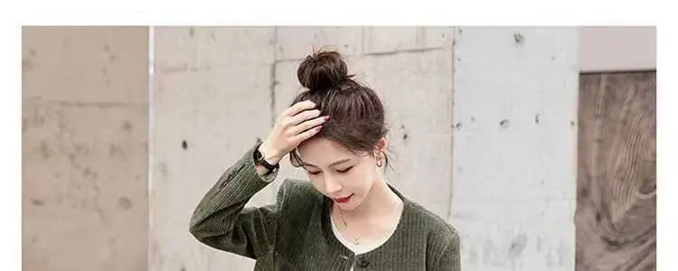 Fashionable Corduroy Set Women's Autumn Winter New Style Elegant Lady Fragrance Wind Coat Wide Leg Pants Two Piece Suit