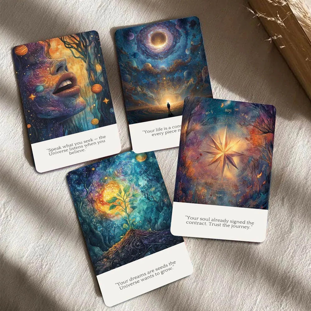 50 Cards Set, 13x9 Cm Size, Cosmic Truths Universe Answer Oracle Cards, Connect with Universal Wisdom Card Game