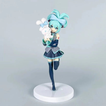 In stock Hatsune Miku Desktop Cute Action Figure 11cm Neko T-Shirt Ver. Anime Figurine Kawaii  Model Toy Gift