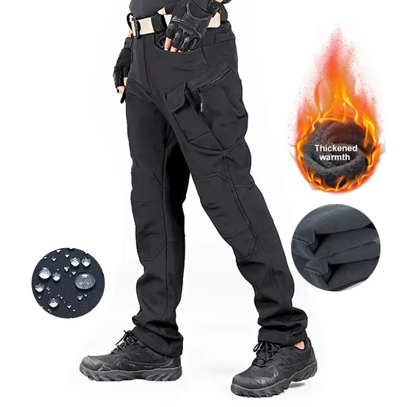 Men Winter  Waterproof And Warm Pants, Rock Climbing, Cycling, Sports, Camping, Hiking, Fishing, Combat, Casual Pants