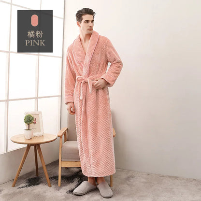 Thickened Extended Bebe Velvet Couple Robe Women's Winter plus Size Fashion Sleepwear Men's XXXL Sexy Home Clothes Pyjamas